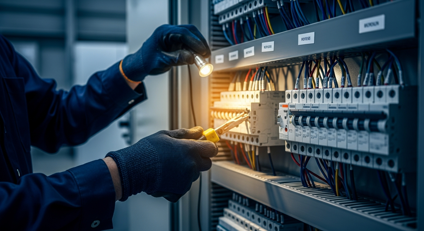 Commercial electrical installation — electrical panel